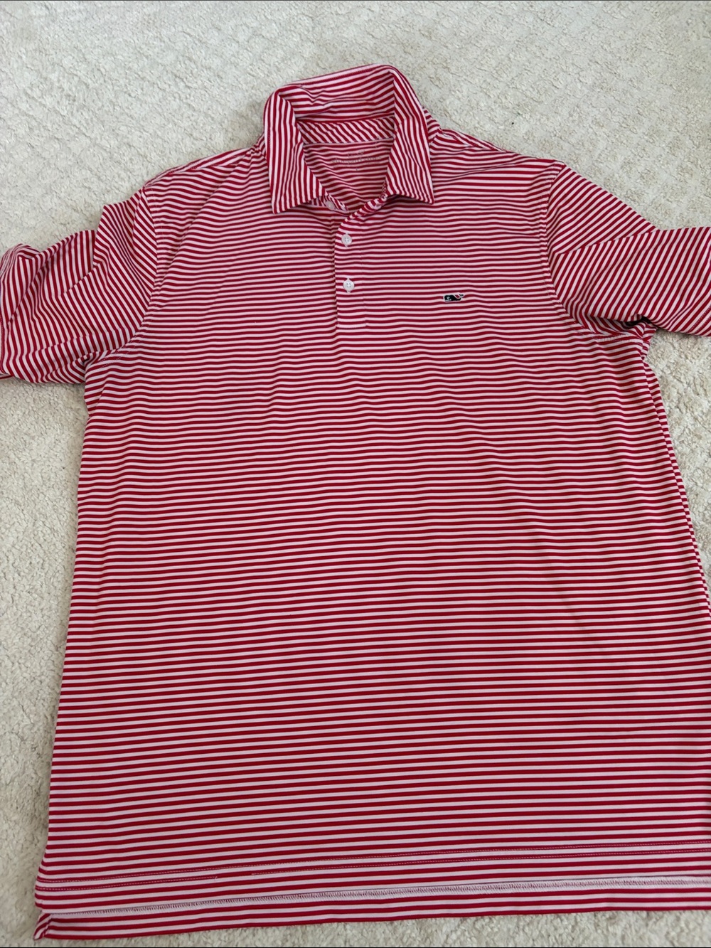 Vineyard Vines Red and White Striped Polo